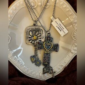 Car Ornaments Charm Decorations Keychain Gift Tags Inspirational Cross Flower